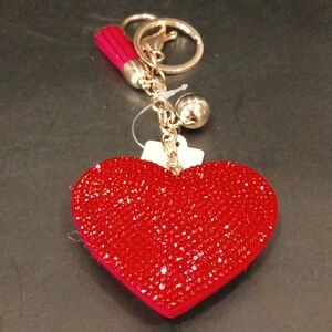 Bling HEART 3D/Puffy Rheinstone Keychain, Handbag / Backpack Purse Charm